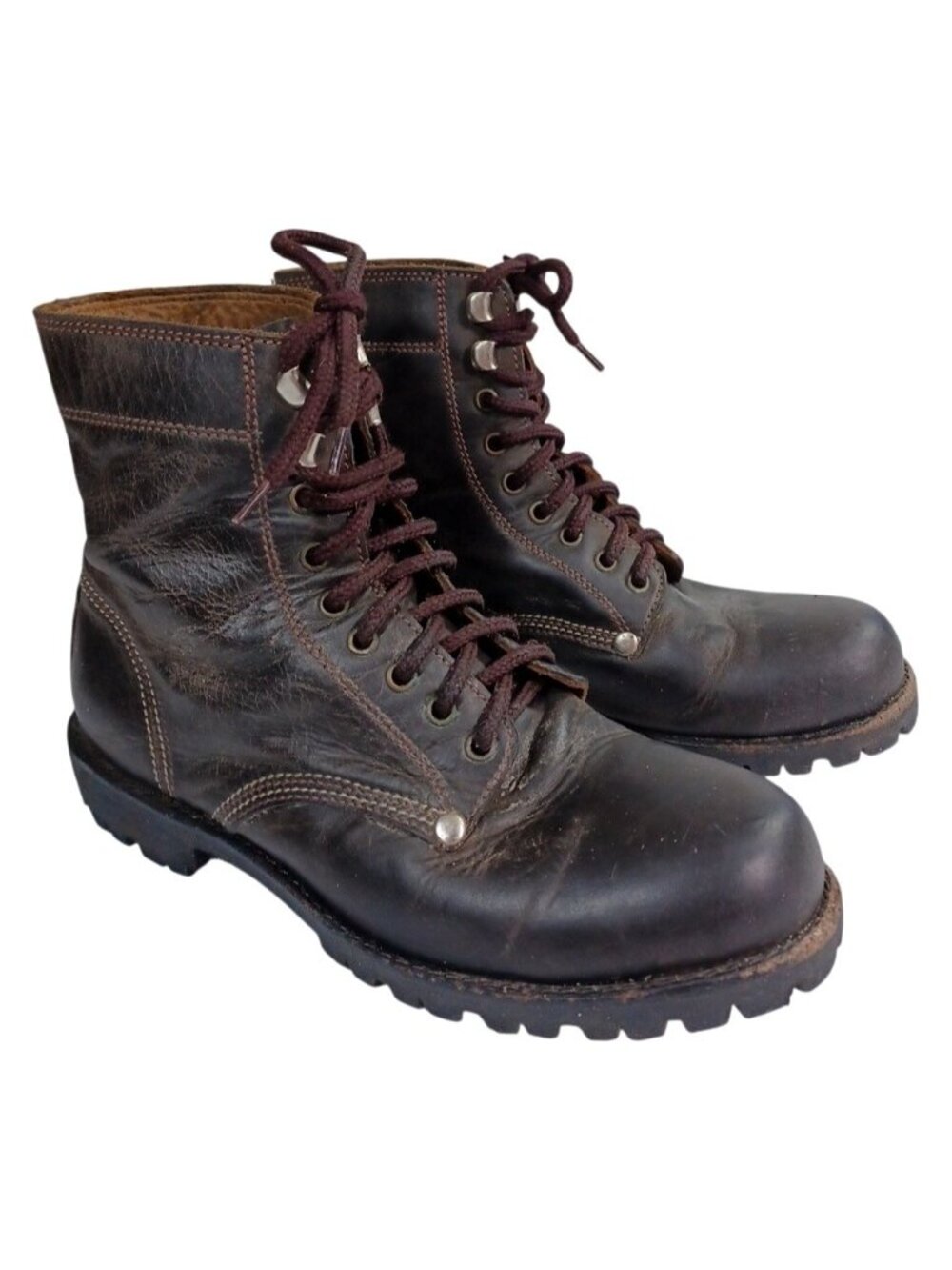 Vintage 90s Y2K London Underground Womens 8.5 EU 39 Thick Sole Leather Boots Mad